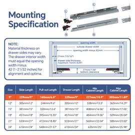 ToBeGreat 1 Pair Undermount Soft Close Drawer Slides 9 Inch 80 lb Load Capacity Full Extension Ball Bearing Hidden Bottom Mount Rails Locking Devices Concealed Runners(with Bracket)