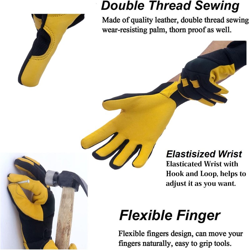 Briers Professional Ultimate Lined Leather Gloves Golden - Medium/Size 8