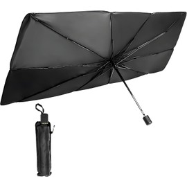 Parasoles plegables para ventana de auto, parasol tipo paraguas para parabrisas, cubierta de parabrisas, visera solar apta para camionetas, SUV, etc. (extremo cerrado)