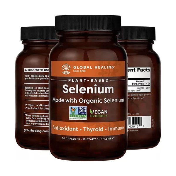 Global Healing Selenium 60 Capsules Sabor Sin sabor