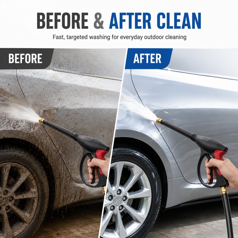 Pressure Washer Spray Gun for Car Cleaning – Adjustable Wand