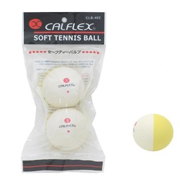 Calflex Safety Valve Soft Tennis Balls, 2 Balls, White x Yellow, CLB-402WH×YL