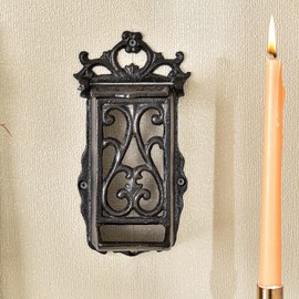Sungmor Cast Iron Vintage Match Box Holder, Hollow Designed Wall Mounted Decorative Storage Box, Victorian Style Antique Kitchen Metal Box, Fireplace Match Box Holder