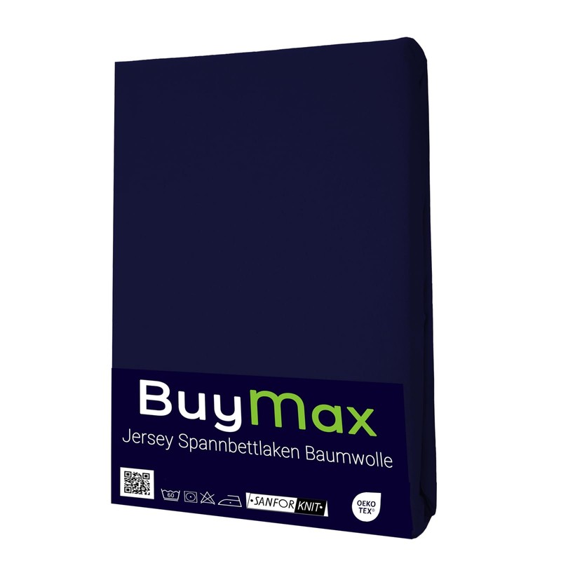 Buymax Fitted Sheet 90 x 200 cm Cotton 100% Jersey