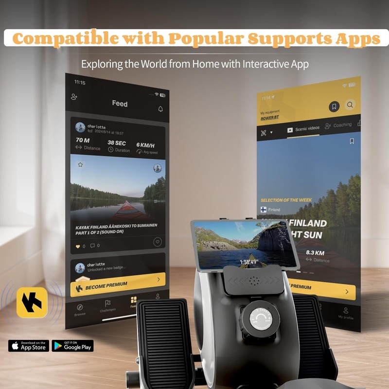 NAYSAYE Magnetic Rowing Machine for Home with Adjustable 8-Speed Booster,