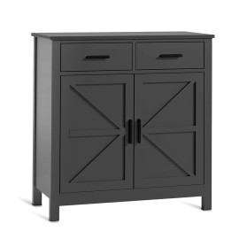 Kitchen Storage Cabinet, Modern Farmhouse Buffet Cabinet with Storage, Coffee Bar with 2 Drawers and 2 Doors,size: standard, color: White