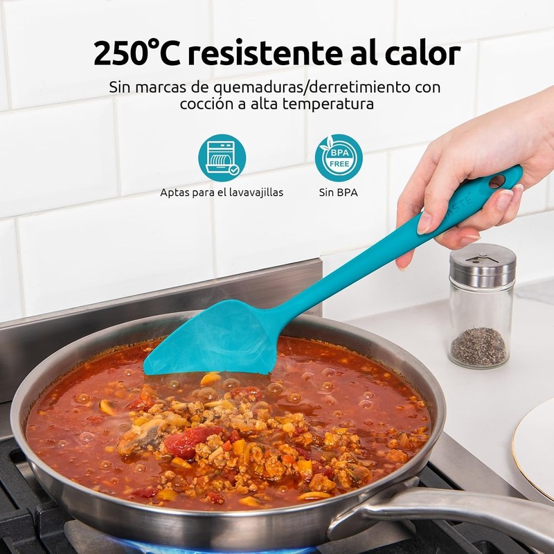 U-Taste - Juego de espátulas de silicona para cuchara, resistente