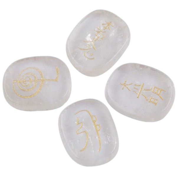 mookaitedecor Chakra Stones Set Engraved Polished Reiki Chakras Healing Stones Palm Stones for Reiki Balancing