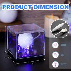 Golf Ball Display Case with LED Light, UV-Protected Clear Golf Ball Holder, Premium Light-Up Display Box for Memorabilia, Ideal Gift for Golf Enthusiasts and Collectors