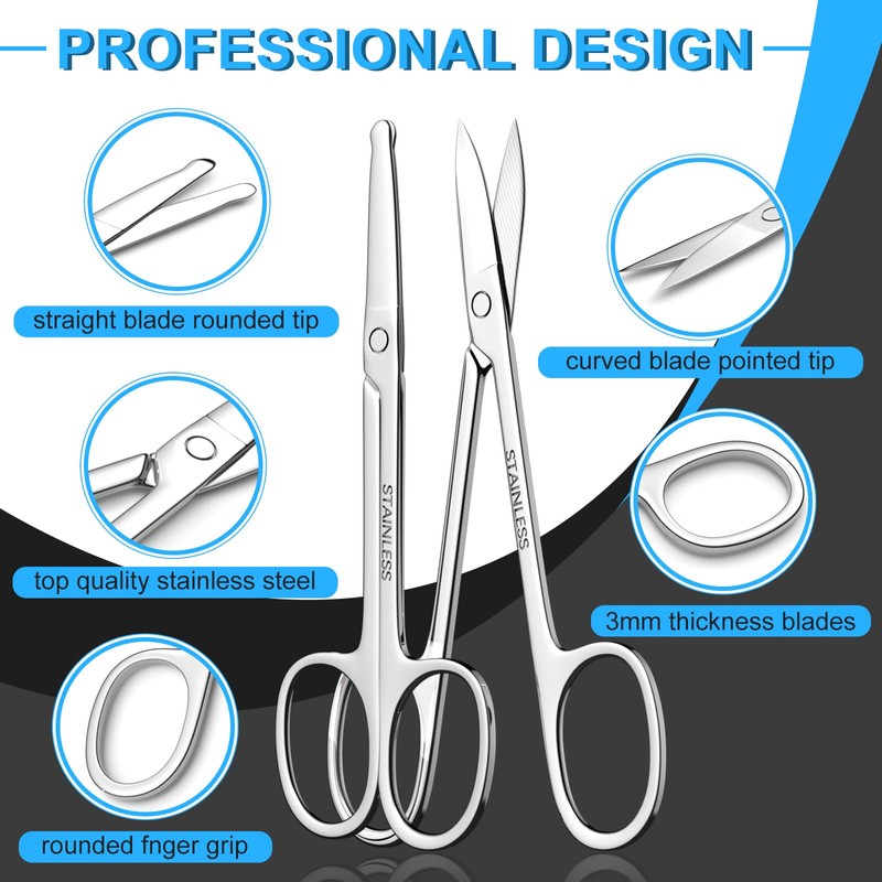 Men's and Women's Facial Hair Small Scissors, Eyebrow, Nose, Beard,