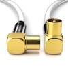 deleyCON TV Cable Plug 90°/Jack 90° Gold-Plated, White