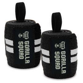 GORILLA SQUAD Wrist Wraps for Wrist Protection Weightlifting Training Support Firm (Black)
