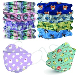 10 Cubrebocas KF94 Niños Mixtos 5 Capas Suaves, Mascarilla de Polipropileno Capas Anti-Fluidos, Sellado Perfecto, Antibacterial, Anti-Polvo. Ajustador en Elastico. Enviados en Bolsa Individual Sellada para garantizar la salubridad y seguridad del product