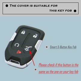 TANDRIVE - Funda para llavero GMC Acadia Terrain Denali, Sierra Chevy Silverado, silicona negra y roja 2024-2017