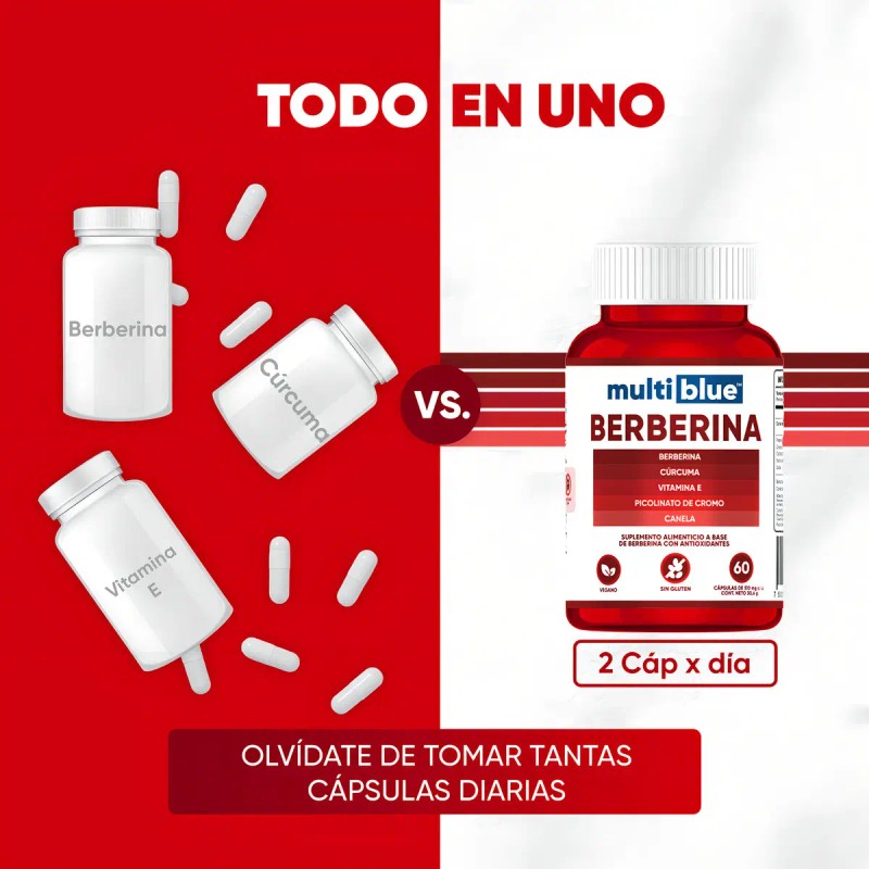 Multiblue Berberina Capsulas Vitamina Curcuma Sabor