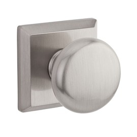 Baldwin PVROUTSR150 Reserve Privacy Round with Traditional Square Rose in Satin Nickel Finish