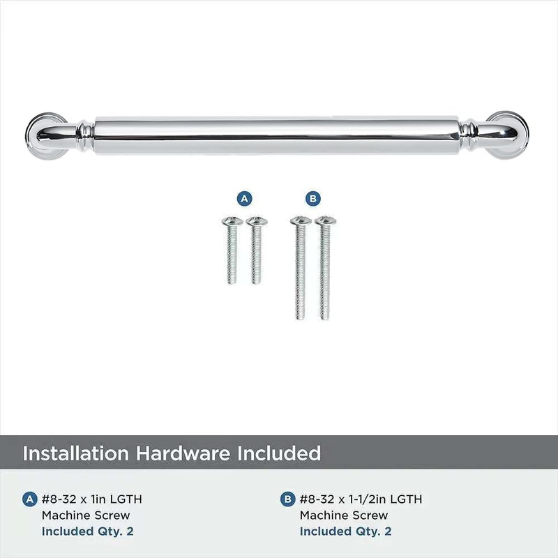 khtumeware 10-Pack Polished Chrome Heavy-Duty Solid Cabinet Pulls, 5 Inch