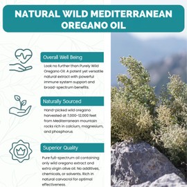 PURELY WILD Dr. Cass Ingram's Oregano Oil Gelcaps - 90 Softgels - Immune System Support - Unprocessed, Wild Mediterranean Oregano - Mountain Sourced - Non-GMO - 90 Servings