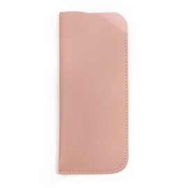 [Sparkling Plump Round] Glasses Case, Leather, Slim, Eyeglass Case, Sunglasses Case, Leather, Cute, Stylish, Thin, Compact, Lightweight, Pink