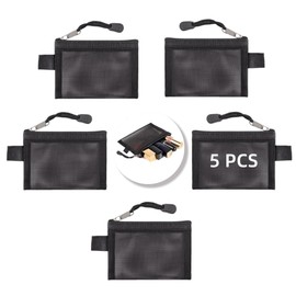 5PCS Mesh Zipper Pouch Bags-Nylon Mesh, Cosmetic Zipper Bags,Clear Pencil Case Pouch, Black Makeup Bags, Pouches for Organization, Stationery Storage Bag, for Home Office Toiletries,Travel