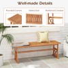 Tangkula Outdoor Acacia Wood Bench, Set of 2 Backless Patio