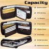 RFID Wallet for Men Leather Zip Wallet Bifold Card Holder