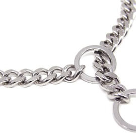 Stainless Steel Dog Training Choke Slip Collar, Heavy Duty Chew Proof Cuban Link Chain Collar for Small, Medium and Large Dogs, Assorted Size and Length (28 inch / 70cm, 1/6 inch (4mm))