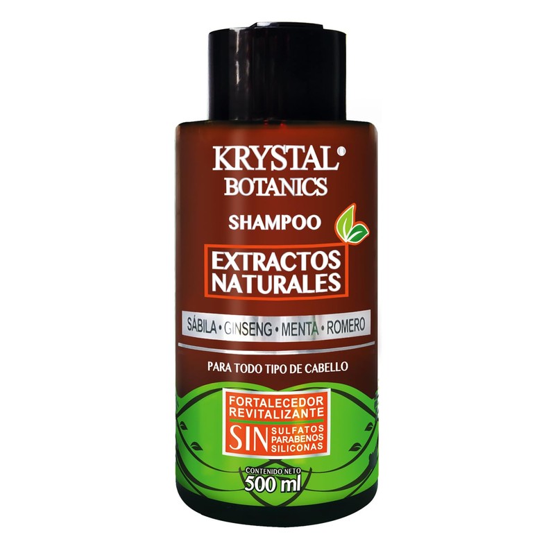Shampoo Extractos Naturales + Sábila, Ginseng, Menta y Romero 500ML