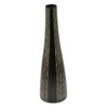 AeraVida Modern Stripes Black and Natural Mango Tree Wood Bottle-Shaped