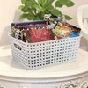 Sosody White Plastic Woven Storage Baskets, 6 Packs