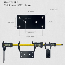 6 PCS 100mm x 50mm Heavy-Duty Stainless Steel Flat Brace Brackets,4"x2" Mending Plates for Wood,Mending Brackets for Reinforcing Wood, Furniture, Shelves, Cabinets, Fences