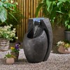 ESPIDOO Modern Outdoor Water Fountain: Concrete-Like Curved Design with LED