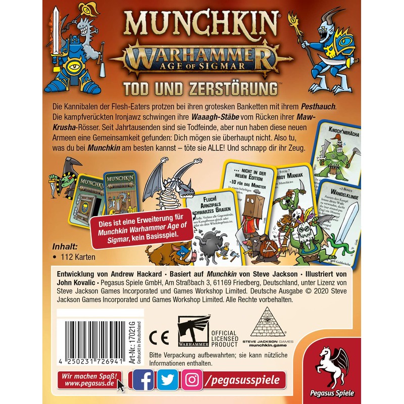 Pegasus Spiele 17021G - Munchkin Warhammer Age of Sigmar: Death