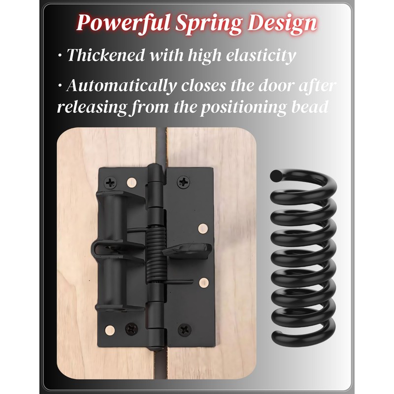 4 Pack Door Hinges Matte Black, Manganese Steel, 4 Inch