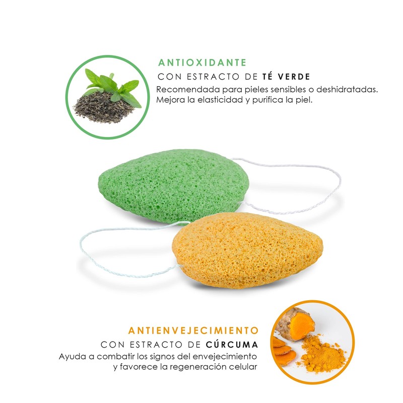 Casalfe Konjac Natural Face Sponge 100% Biodegradable Gentle Exfoliating Contains