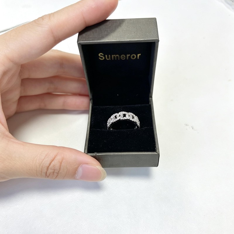 Sumeror S925 Sterling Silver Cubic Zirconia Band Rings for Women