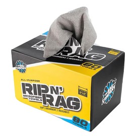 The Rag Company - Rip N' Rag - Toallas de microfibra reutilizables multiusos para el hogar, oficina, cochera, RV y más, rollo de 80 unidades, mezcla p