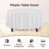 4-Pack White Plastic Table Cloth - 84-Inch Round Disposable Tablecloth