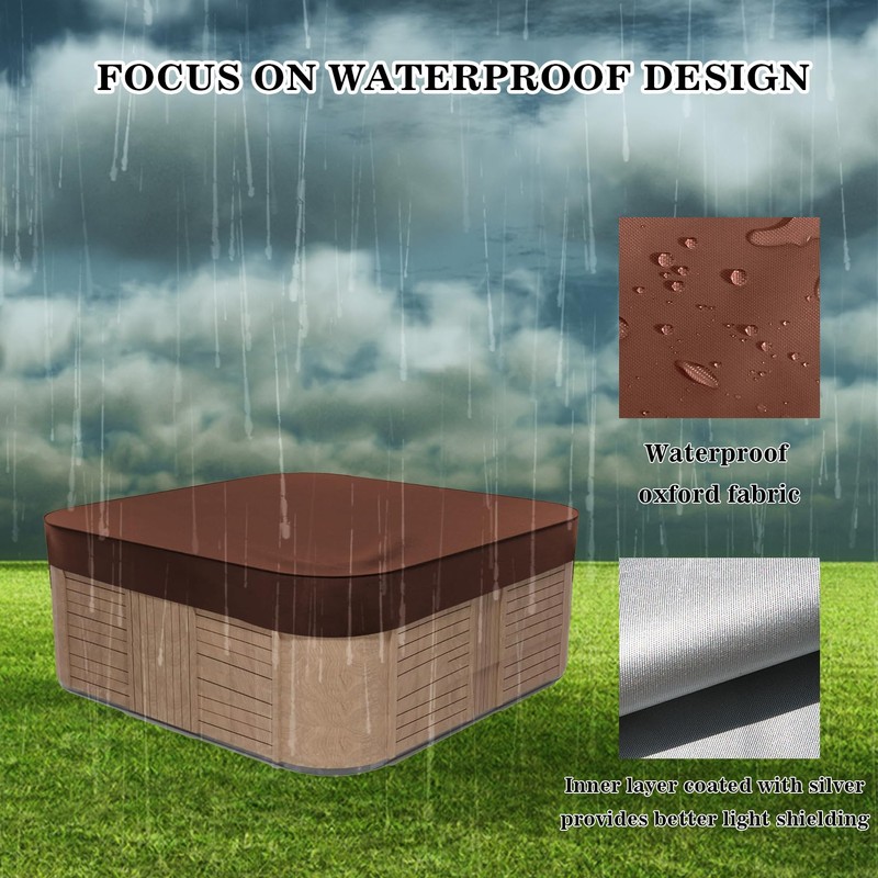 Waterproof Hot Tub Cover Protector 85 x 85Inch Square Spa