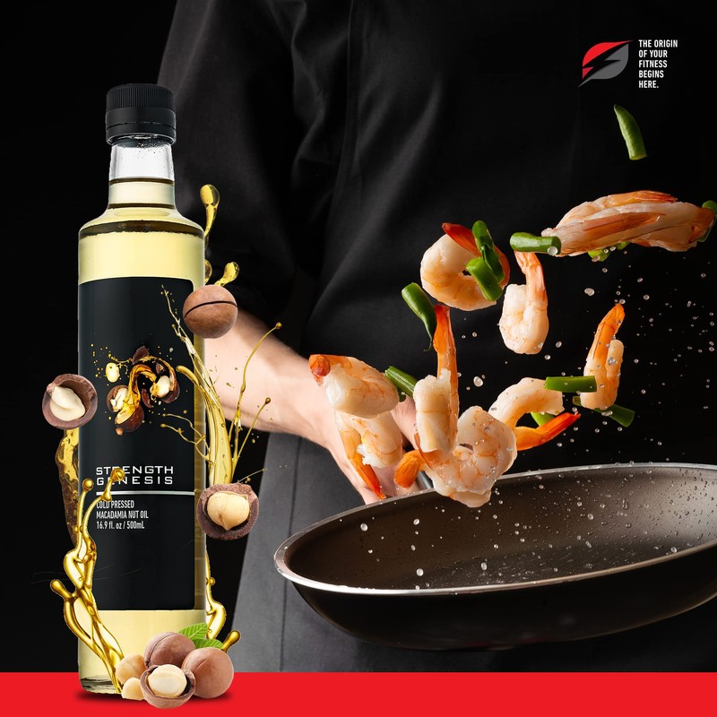 Strength Genesis Australian Macadamia Nut Oil, Cold-Pressed Macadamia Oil for