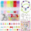 nikkiGuo 330 PCS Crackle Glass Beads, Jewelry Making Kit Transparent Candy Bead – Butterfly Flower Suncatcher Faceted Bicone Beads in Mixed Sizes with Wire, Clasps for DIY Bracelets, Necklaces