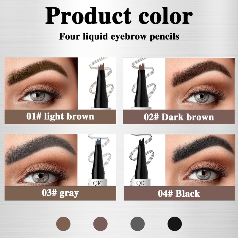 MOTIBACK Liquid Eyebrow Pen - Microblading Fork Tip Brow Pencil,