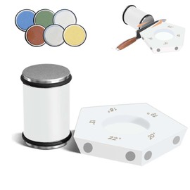 White Rolling Knife Sharpener, Professional Rolling Knife Sharpener Kit with 5 Magnetic Angle Offer 12/15/18/20/22° for Kitchen Knives (SET-B)