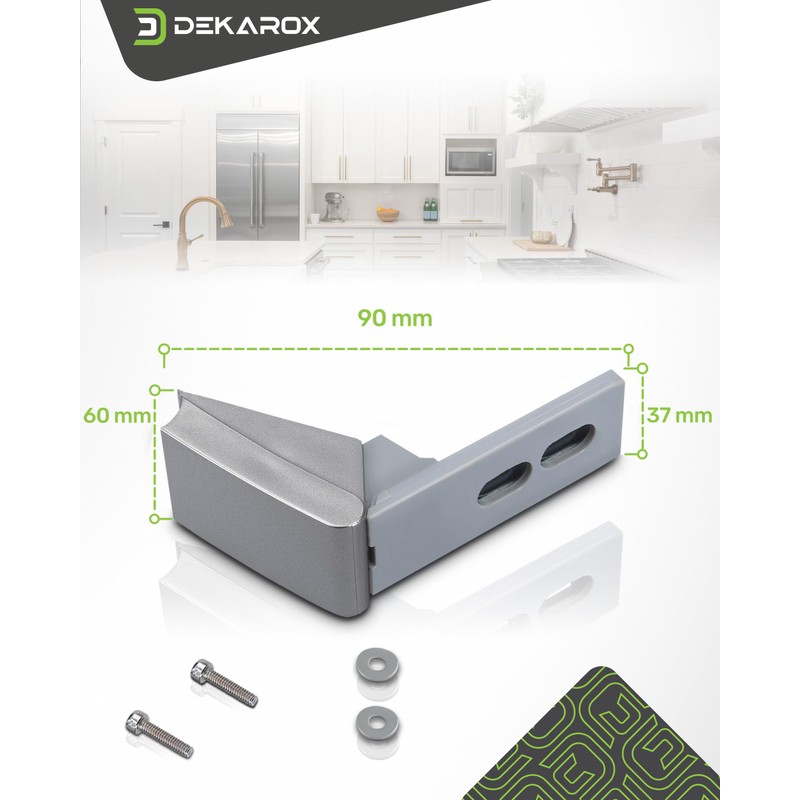 Dekarox Door Hinge Repair Kit Silver for Liebherr 9590178 9590190