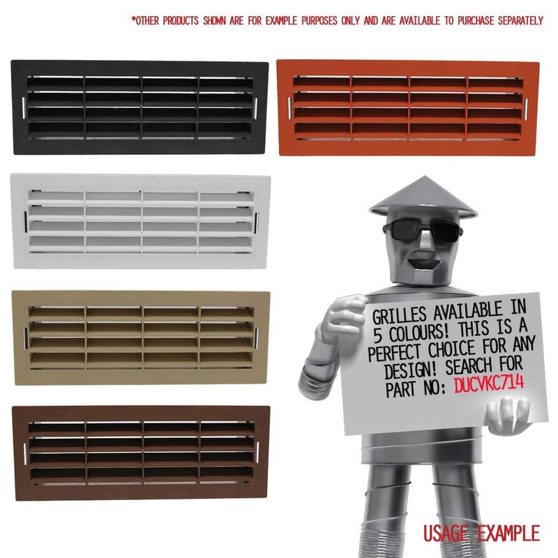 Kair Brown Airbrick Grille with Surround for 204mm x 60mm