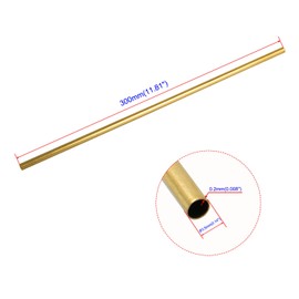 Ohamtes 4PCS Brass Tube ID3.1mm(0.122") x OD3.5mm(0.138") x L300mm(11.81"), Wall Thickness 0.2mm(0.008"), Used for Refrigerator Capillary Tube, Oil Circuit Hydraulic System, Craft Decoration