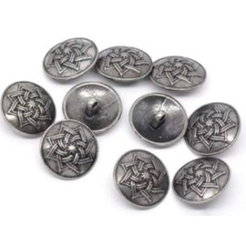 Handarbeit-Lieblingsladen 20 Metal Buttons 20 mm Round Antique Silver Buttons Celtic Pattern