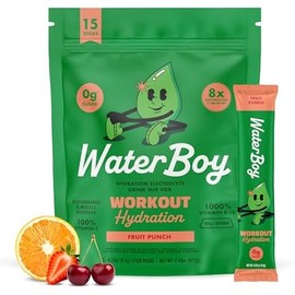 Waterboy- Hidratación de entrenamiento  Paquetes de Polvo de Electrolitos Sin Azúcar de 2,960mg  LGlutamina  Vitaminas  No Su