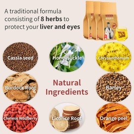 Wanhua Hall Liver Tea Natural Liver Care Tea 90 Tea Bags Chinese Herbal Tea Bags for Healthy Liver Non Caffeinated 养肝茶 益肝茶