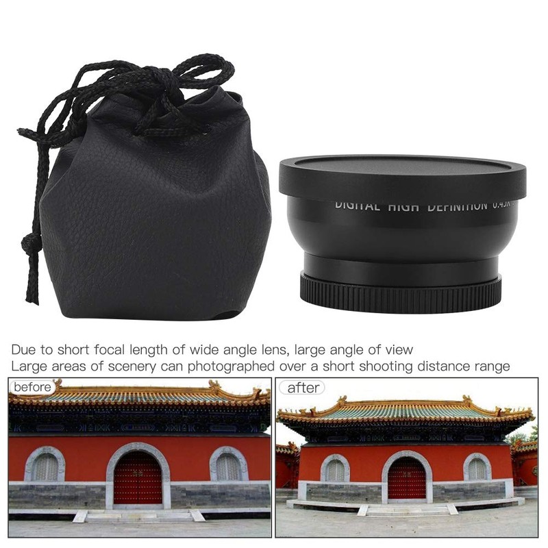 49MM 0.45X Wide Angle Macro Lens,Aluminum Alloy 49MM 0.45X Wide